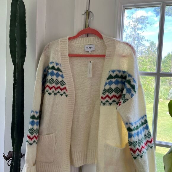 Anthropologie FRNCH Fair Isle Cardigan Sweater NWT - Picture 6 of 10